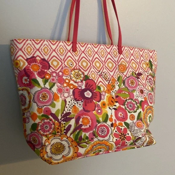 Vera Bradley Pink and Orange Floral Tote NWT - Picture 5 of 10